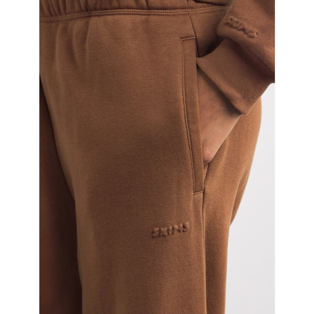 NWT SKIMS Cotton Fleece Straight Leg Pants Bison L Oversized Limited Edition - Picture 4 of 11